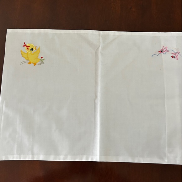 NOS  Lillian Vernon Ducks Birds Crib set Flat Sheet & Pillowcase ~Unused - Picture 3 of 5